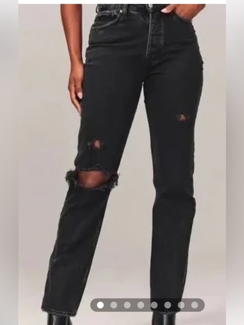 Abercrombie & Fitch Black Dad High Rise Straight-Leg Jeans